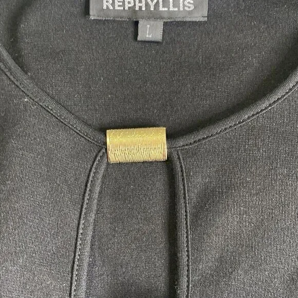 Rephyllis Women’s 1/2 Sleeve Keyhole Floral Midi Dress Black Neutral Size L - Picture 5 of 9